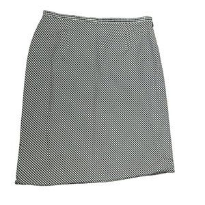 Liz Claiborne Liz Sport Petite Skirt Womens 8P Black Gray Check Side Zip Lined